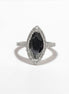 Black Marquise Ring, Sterling Silver, Black and White Lab Diamonds simulant (CZ), Engagement Ring, Modern Marquise Ring, Valentines Day Gift