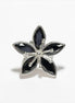 925 Black Flower Ring, Sterling Silver, Women Silver Ring, Nature Inspiring Ring, Hibiscus Ring, Big Flower Ring, Statement Ring,