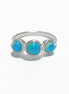 Product type: ring
Material: 925 sterling silver
Stone: turquoise
Color: silver with blue turquoise
Style: elegant, delicate, minimalist, feminine
Design details: slim sterling silver band, three round turquoise stones, polished setting, fine stackable profile, clean balanced design
Best for: everyday wear, stacking, gift giving, women who love turquoise jewelry, delicate gemstone rings, minimalist silver jewelry