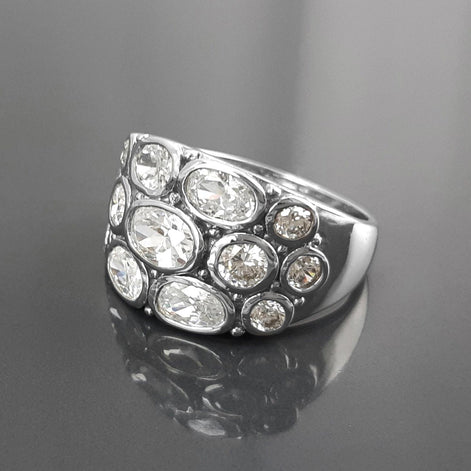 925 Bling Bling Sterling Silver Ring, Intricate and Unique Design Ring, White Clear Stone Cz Ring, Multiple Stones
