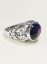boho amethyst ring, sterling silver, genuine purple amethyst stone ring, vintage art nouveau jewelry art deco