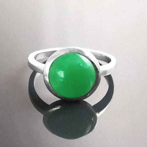 Genuine Green Jade Ring • 925 Sterling Silver • Lucky Talisman