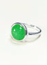 Genuine Green Jade Ring • 925 Sterling Silver • Lucky Talisman