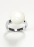 925 White Agate Ring Sterling Silver, Genuine 10mm White Agate Stone, Design Jewelry, Round White Stone, UNISEX Vintage Style Ring