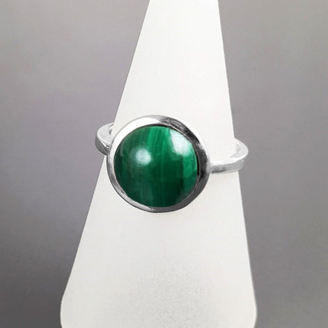 Genuine Malachite Ring 925 Sterling Silver • Natural Protection Stone, Malachite is a stone of strength, power, afterlife, and stresless