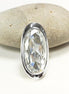 Sterling Silver Pendant 925, Bezel Set Cubic Zirconia Necklace, Shining Oval Stone, Earrings and Pendant Diamond Color Stone, Modern Jewelry