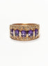Amethyst Gold Band Ring, Elegant Purple February Birthstone, Luxurious Jewelry, Statement Gift
