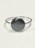 Hematite Sterling Ring 925- Gray Stone Ring - Small Geometric Round Ring - Dainty Ring - Minimalist Stacking Ring Unique