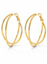 Crossing Hoop Earrings in 18K Gold Plated. Minimalist Double Hoops. Modern Woman Jewelry Gift