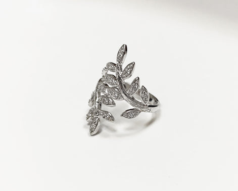 Sterling Silver Laurel Leaf Ring, Nature Inspired Plant Jewelry, Graduation Laurel Wreath Prize Award