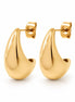 Demi Créoles Ouvertes dorées • Boucles d'oreilles clous anneaux demi-arrondis • Bijou contemporain pour femme