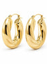 grosses créoles torsadées • Doré Or Fin 18K • Boucles épaisses croisées • Anneaux d'oreilles modernes pour femme