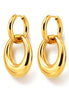 Créoles pendantes • Doré Or Fin 18K • Pendentif amovible • Boucles d'oreilles anneaux tendance • Bijoux modernes pour femme