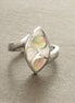 Oval Ring, Sterling Silver Ring, Copper Mother of Pearl Shell, Art Deco Design jewelry, MOP Jewelry, Modern Geometric Ring