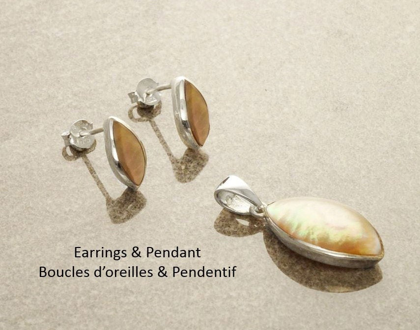 Oval Stud Earrings, Sterling Silver, GENUINE Brown Paua Shell Iridescent Pearl Rainbow Highlights, Geometric Minimalist Dainty Earrings