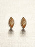 Oval Stud Earrings, Sterling Silver, GENUINE Brown Paua Shell Iridescent Pearl Rainbow Highlights, Geometric Minimalist Dainty Earrings