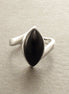 Oval Onyx Ring in Sterling Silver 925 Minimalist Vintage jewelry Protective Stone