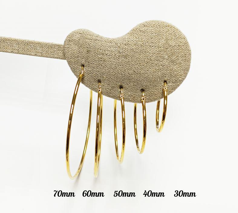 Grandes créoles dorées • Boucles d'oreilles anneaux classiques minimalistes • Bijoux pour femme • Disponibles en différentes tailles