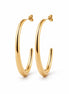 Grandes créoles ovales • Doré Or Fin 18K • Elégantes Boucles d'oreilles anneaux ouverts • Bijou moderne pour femme