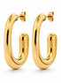 Créoles carré épaisses • Doré Or Fin 18K • Boucles d'oreilles anneaux ouverts • Bijou élégant pour femme