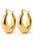 Créoles chunky croissant plaqué Or • Boucles d'oreilles grand anneaux épais • Bijou contemporain pour femme