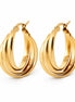 Créoles triple fils croisés plaqué or • Boucles épaisses croisées • Anneaux d'oreilles modernes pour femme