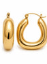 Créoles carré arrondi plaqué Or • Boucles d'oreilles anneaux épais • Bijou contemporain pour femme