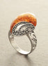 Boho Amber Ring, Sterling Silver 925, GENUINE Amber Gemstone with Inclusions, Intricate Filigree Jewelry, Antique Vintage Bali Bohemian Ring