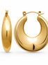 Grandes créoles incurvées • Doré Or Fin 18K • Boucles d'oreilles anneaux à disques épais • Cadeau minimaliste et original pour elle