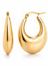 Créoles forme de goutte • Doré Or Fin 18K • Créoles demi-lune allongée • Cadeau moderne pour femme