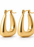 Créoles triangle arrondi • Doré Or Fin 18K • Boucles d'oreilles anneaux épais • Bijou contemporain pour femme