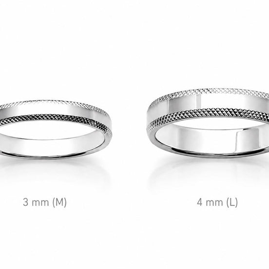 Alliance ciselé moderne • Argent 925 • Bague profil texturé dispo en 3 mm ou 5 mm • Bijou de mariage unisexe • Options de gravure gratuite
