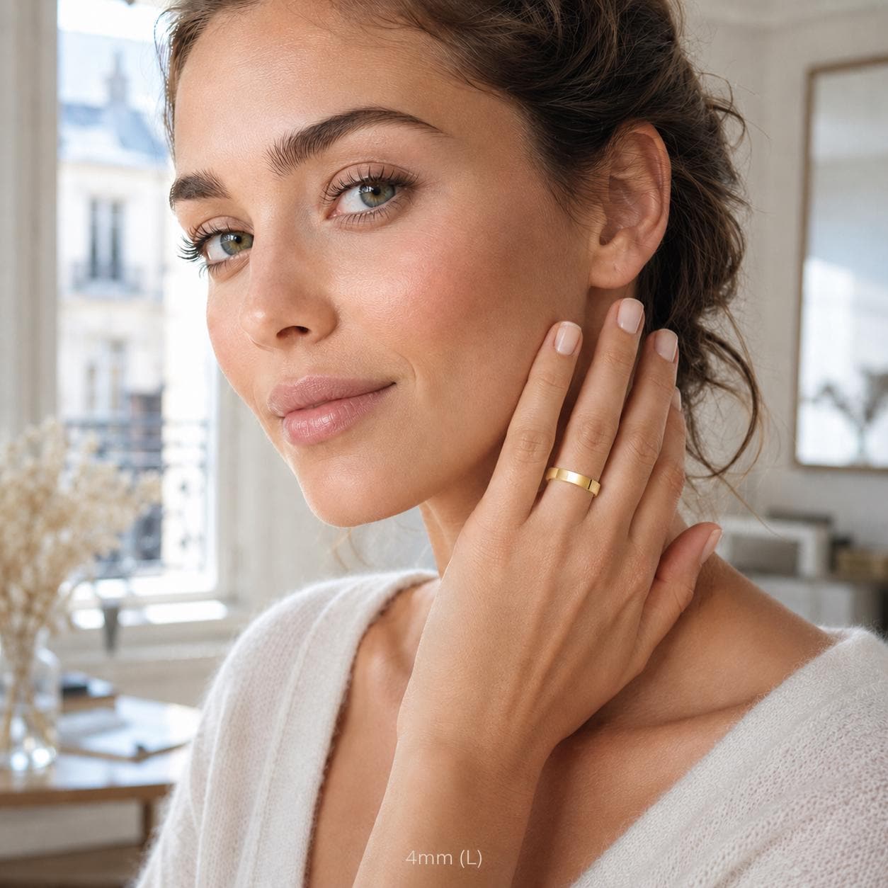 Alliance ciselé moderne • Plaqué Or 18K • Bague profil texturé en 3 mm ou 5 mm • Bijou de mariage unisexe • Options de gravure gratuite