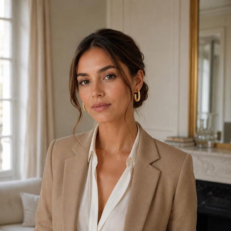 Créoles carré épaisses • Doré Or Fin 18K • Boucles d'oreilles anneaux ouverts • Bijou élégant pour femme