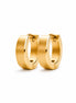 Petites créoles épaisses • Doré Or Fin 18K • Boucles d'oreilles anneaux finition satinée • Bijou moderne unisexe