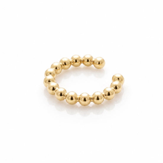 Ear cuff boules • Plaqué Or 18K • Bague d'oreille billes rondes • Bijou pour cartilage hélix