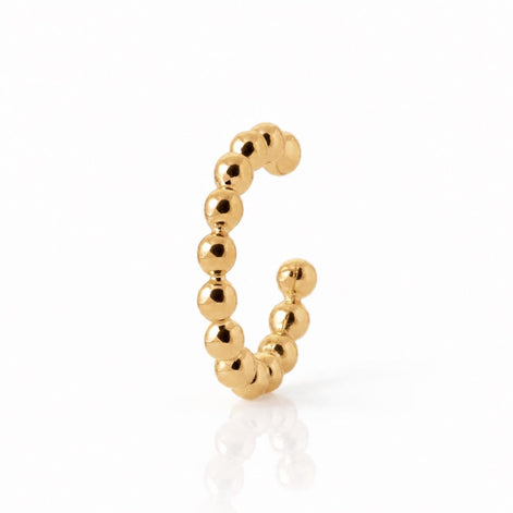 Ear cuff boules • Plaqué Or 18K • Bague d'oreille billes rondes • Bijou pour cartilage hélix