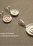 Spiral Earrings and Pendant Set, Sterling Silver, Swirl Jewelry, Copper Color Paua Shell, Jewelry, Boho Jewelry.