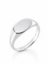 Bague chevalière ovale • Bijoux lettres initiales Argent 925 • Anneau unisexe pour petit doigt • option gravure