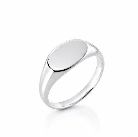 Bague chevalière ovale • Bijoux lettres initiales Argent 925 • Anneau unisexe pour petit doigt • option gravure