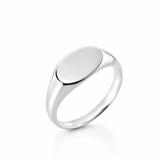 Bague chevalière ovale • Bijoux lettres initiales Argent 925 • Anneau unisexe pour petit doigt • option gravure