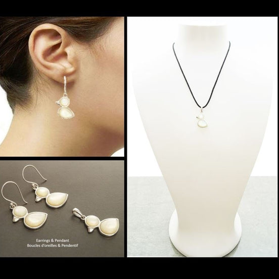 Bird Earrings, Sterling Silver, Animal, Earrings Set, genuine White Mother-of Pearl Shell, Duck Earrings Set, Cute birdy Pendant