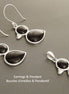 Black Bird Earrings, Sterling Silver, Animal, Earrings Set, Onyx Stone , Duck Earrings Set, Cute birdy Jewelry