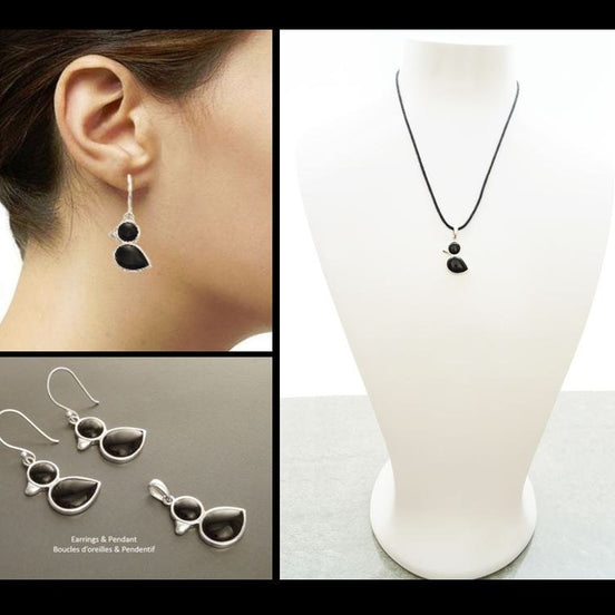 Black Bird Earrings, Sterling Silver, Animal, Earrings Set, Onyx Stone , Duck Earrings Set, Cute birdy Jewelry