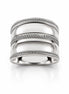 Bague armure Bali • Anneau Large bombé en argent 925 • Motif tressé • Bijou tribal unisexe