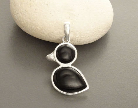 Duck Earrings - Sterling Silver, Ducks Bird, Black Onyx stone, Birds Jewelry, Dainty Pendant, Cute Jewelry, Kawaii, Animals Jewelry, 925.