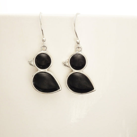 Duck Earrings - Sterling Silver, Ducks Bird, Black Onyx stone, Birds Jewelry, Dainty Pendant, Cute Jewelry, Kawaii, Animals Jewelry, 925.