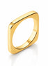 Bague carré • Plaqué Or 18K • Anneau architecture contemporaine • Bijou forme géométrique sculpturale • Accessoire élégant