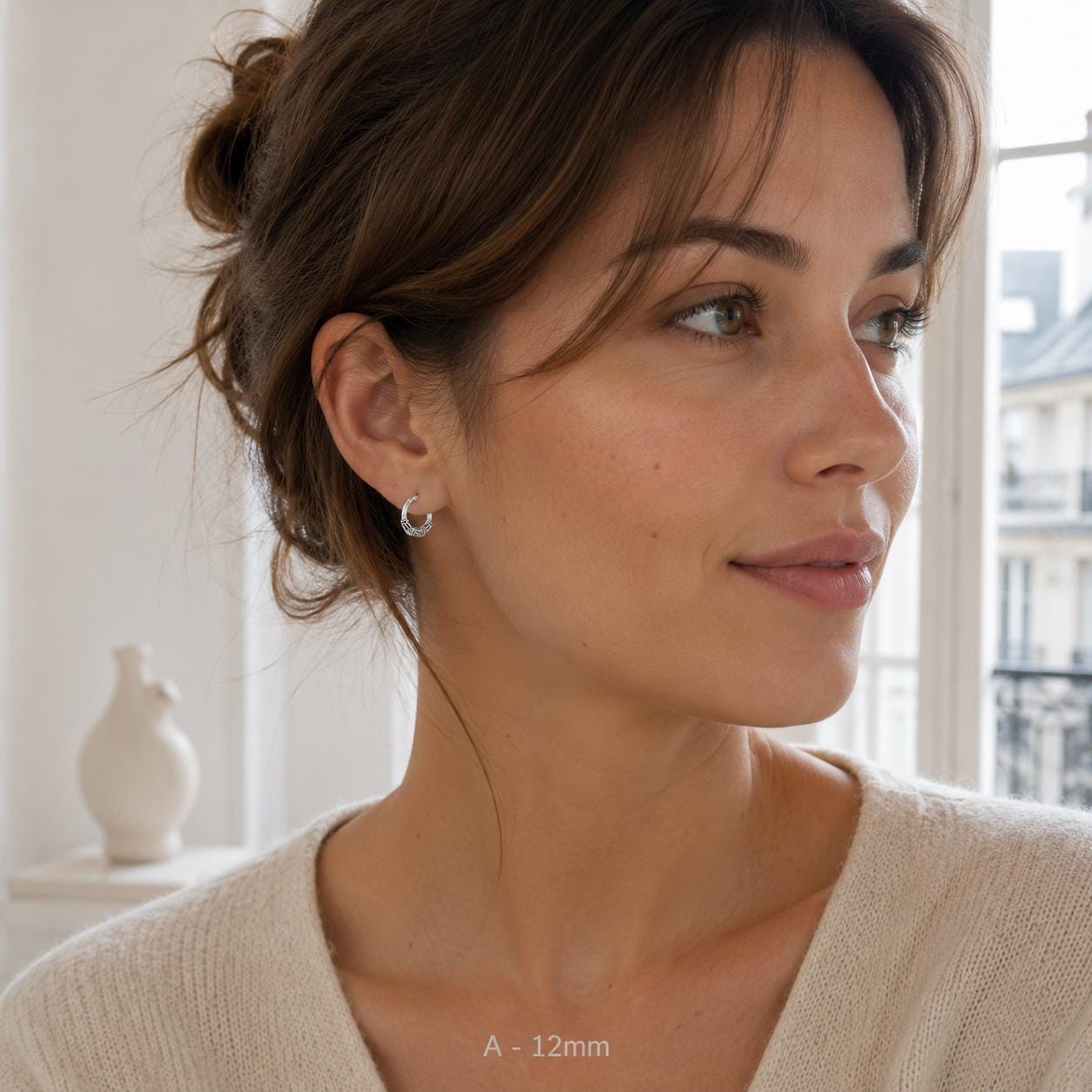 Boucles d'oreilles créoles Bali • Argent massif 925 • Anneaux tribales 12 mm, 14 mm, 16 mm, 18 mm • Bijoux ethniques chic