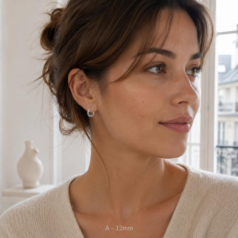 Boucles d'oreilles créoles Bali • Argent massif 925 • Anneaux tribales 12 mm, 14 mm, 16 mm, 18 mm • Bijoux ethniques chic